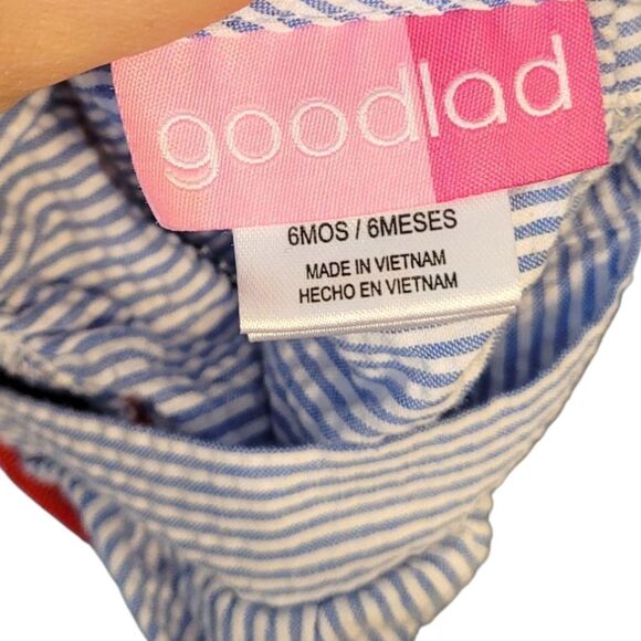 Good Lad Blue Seersucker Crab Motif Romper Size 6 Months - Picture 3 of 6